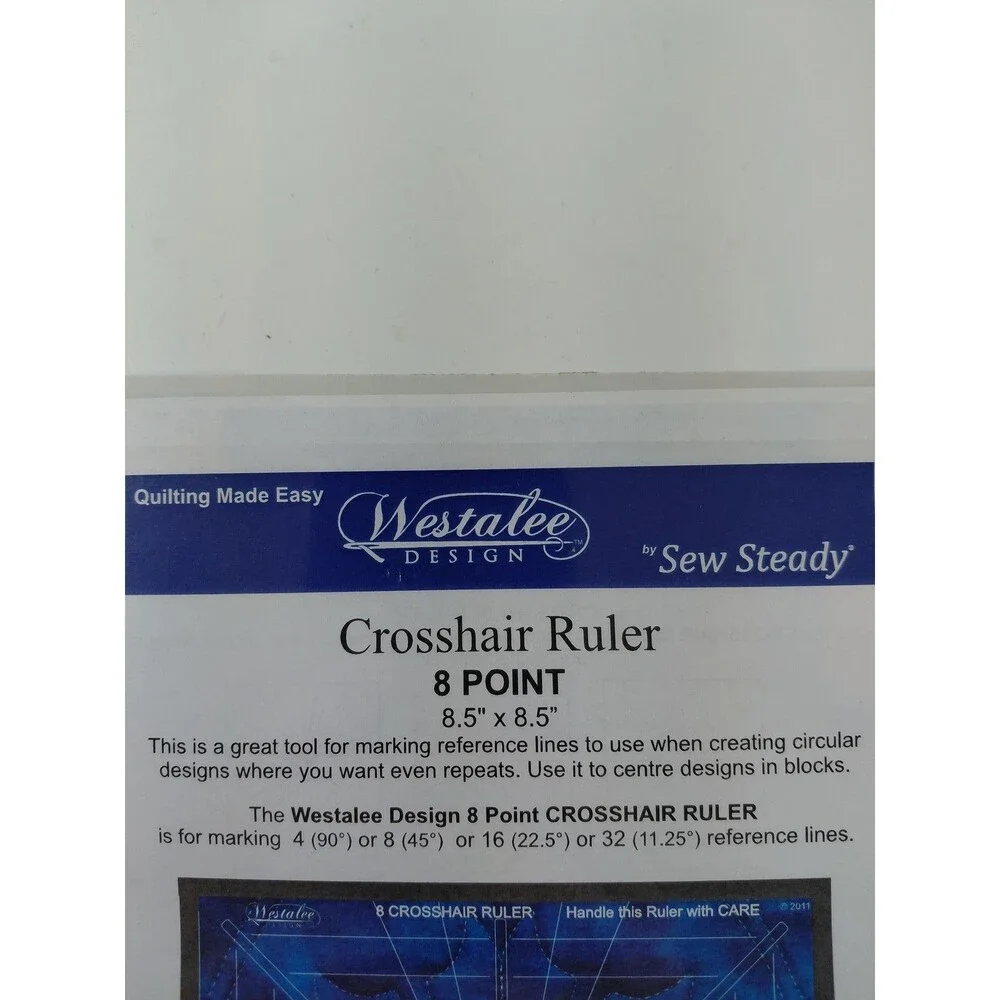 Westalee Design Sew Steady Crosshair Ruler 8 Point 8.5